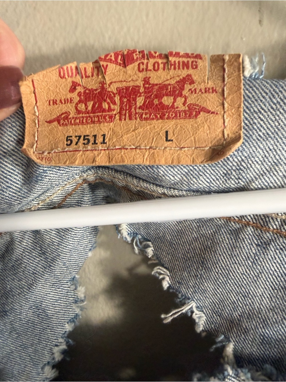 Custom Handmade Distressed Levi's Denim Trucker Jacket L Grunge Punk - Picture 12 of 16